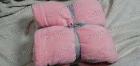 Halvány rózsaszín kétoldalú bundás pléd (sherpa takaró) 150*200 cm 