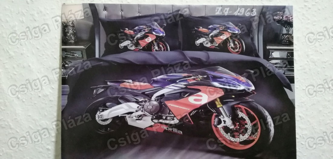 motoros 7 részes ágynemű garnitúra, sportmotor ágynemű, 3D motoros ágynemű Aprilia
