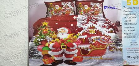 Karácsonyi ágynemű 7 részes szett, mikulásos ágynemű